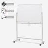 Dubbelzijdig magnetisch whiteboard Albert M 90x60cm, draaibare mobiele standaard  Kortingen