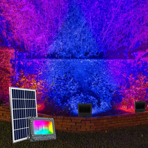 Toscor M solar LED-schijnwerper multicolor RGB 100W Bluetooth Aanbieding
