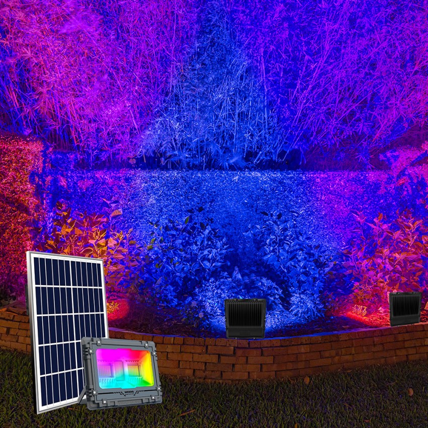 Solar LED-schijnwerper multicolor RGB 100W Bluetooth Toscor M Aanbieding Solar LED-schijnwerper multicolor RGB 100W Bluetooth Toscor M Aanbieding