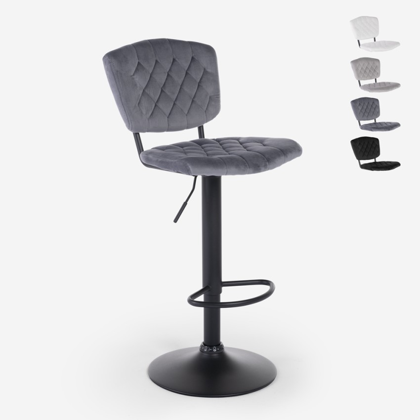 Tabouret de bar de cuisine haut réglable recouvert de tissu velours Toronto Offre Tabouret de bar de cuisine haut réglable recouvert de tissu velours Toronto Offre