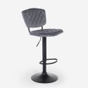 Tabouret de bar de cuisine haut réglable recouvert de tissu velours Toronto 