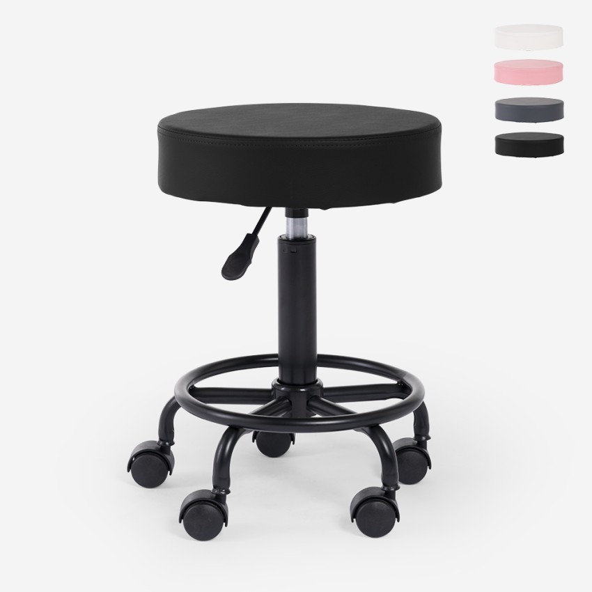 Tabouret pivotant esthéticien rembourré ergonomique et réglable Senzu Offre Tabouret pivotant esthéticien rembourré ergonomique et réglable Senzu Offre