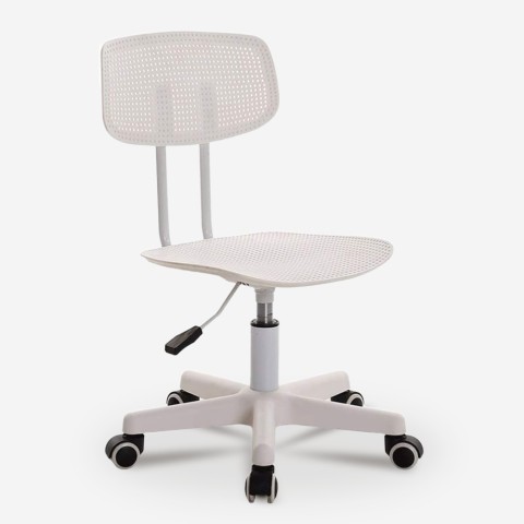 Chaise de bureau ergonomique blanche réglable en hauteur Riverside Promotion