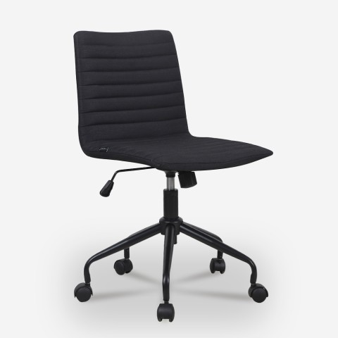 Chaise de bureau pivotante rembourrée en tissu noir Zolder Dark Promotion