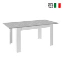 Uitschuifbare tafel 90x137-185cm wit hoogglans betongrijs Sly Basic Verkoop