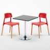 Table carrée noire 70x70cm et 2 chaises colorées d'intérieur Barcellona Mojito Prix