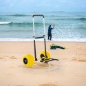 Chariot de transport de plage pour la pêche, la mer et les fêtes 2 grandes roues Ariel Vente