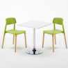 Table carrée blanche 70x70 2 Chaises Colorées intérieur bar café Barcellona Cocktail Prix