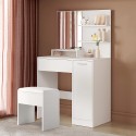 Coiffeuse table de maquillage avec miroir tabouret placard Vika Choix