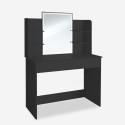 Coiffeuse, Table de Maquillage moderne miroir à LED noir Astrid Black Vente