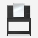 Coiffeuse, Table de Maquillage moderne miroir à LED noir Astrid Black Remises