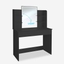 Coiffeuse, Table de Maquillage moderne miroir à LED noir Astrid Black Offre