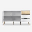 Buffet de salon style scandinave 2 portes 3 tiroirs bois blanc Kinitoo Remises