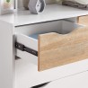 Moderne ladekast in Scandinavische stijl met 5 laden in wit met eikenhout Kiricap Kortingen