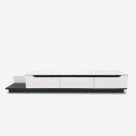 Modern design tv-meubel in hout met marmereffect 220 cm Condian Aanbod