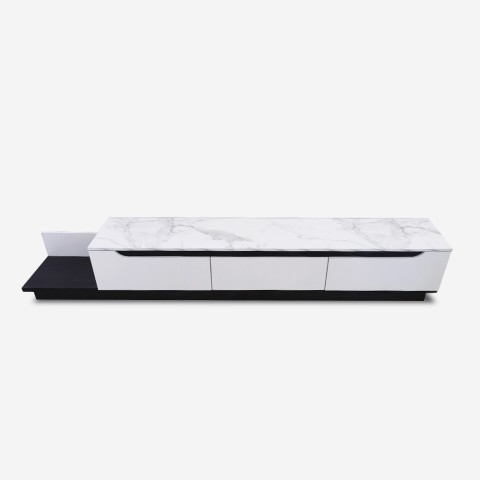 Modern design tv-meubel in hout met marmereffect 220 cm Condian Aanbieding