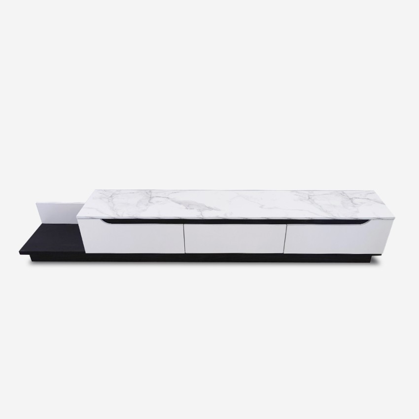 Modern design tv-meubel in hout met marmereffect 220 cm Condian Aanbieding Modern design tv-meubel in hout met marmereffect 220 cm Condian Aanbieding