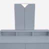 Coiffeuse table de maquillage avec  2 tiroirs et miroir et tabouret gris Maggie Grey Réductions