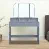 Coiffeuse table de maquillage avec  2 tiroirs et miroir et tabouret gris Maggie Grey Remises