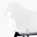 Chaise fauteuil moderne en polycarbonate transparent avec pieds en bois Arinor 