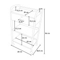 Schoonheidsspecialiste-kapperstrolley met 4 wielen, lade en planken Gordon Karakteristieken