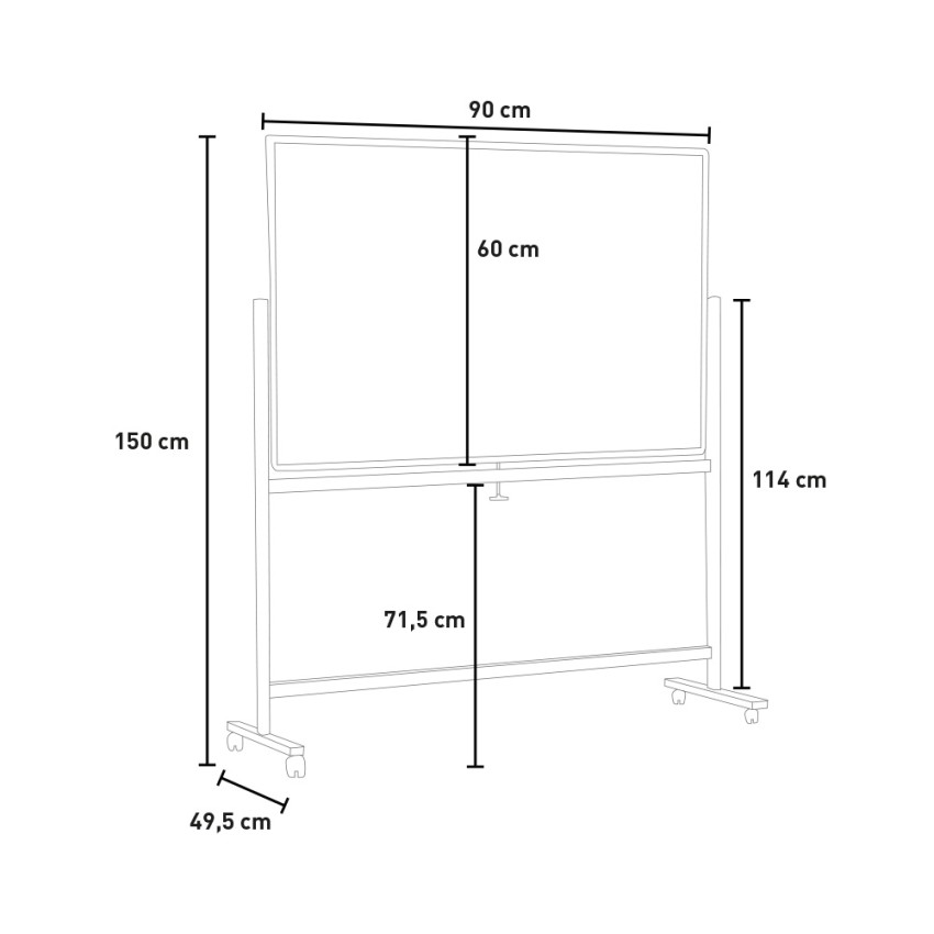 Tableau blanc magnétique - L 40 x l 60 cm - Blanc