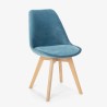 Scandinavisch design houten stoel met fluwelen stof Dolphin Lux 