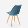 Scandinavisch design houten stoel met fluwelen stof Dolphin Lux 