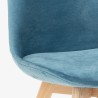 Scandinavisch design houten stoel met fluwelen stof Dolphin Lux 