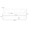 Comfortabele 3-zitsbank 200 cm met metalen poten en zwarte stof Egbert Aankoop