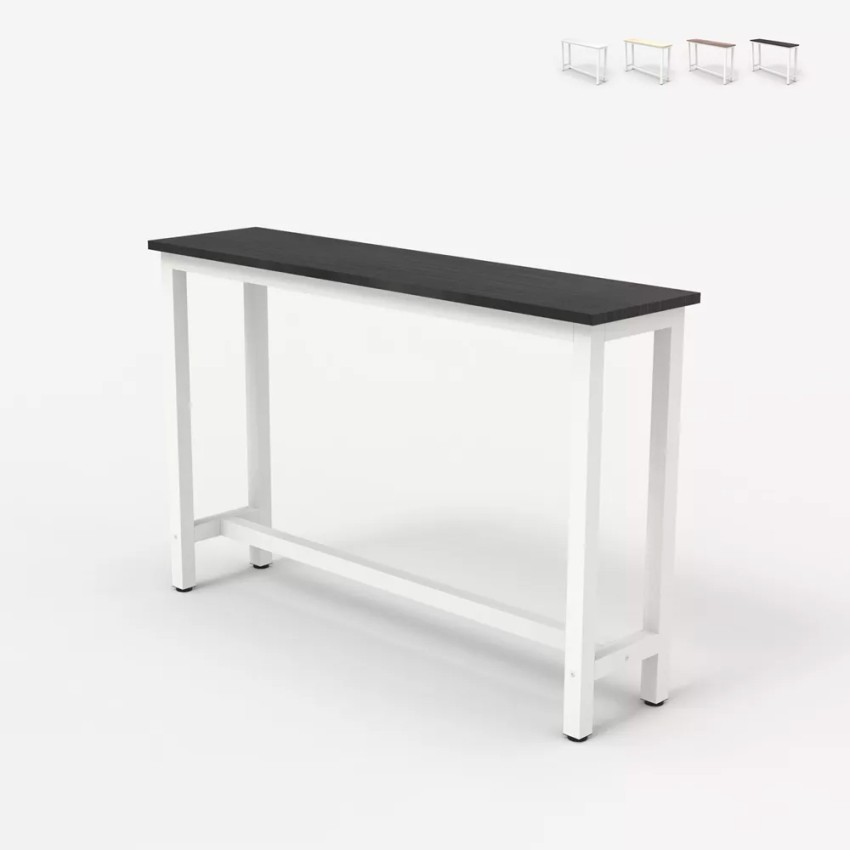 Table console 120x40cm métal blanc meuble d'entrée en bois Welcome light 