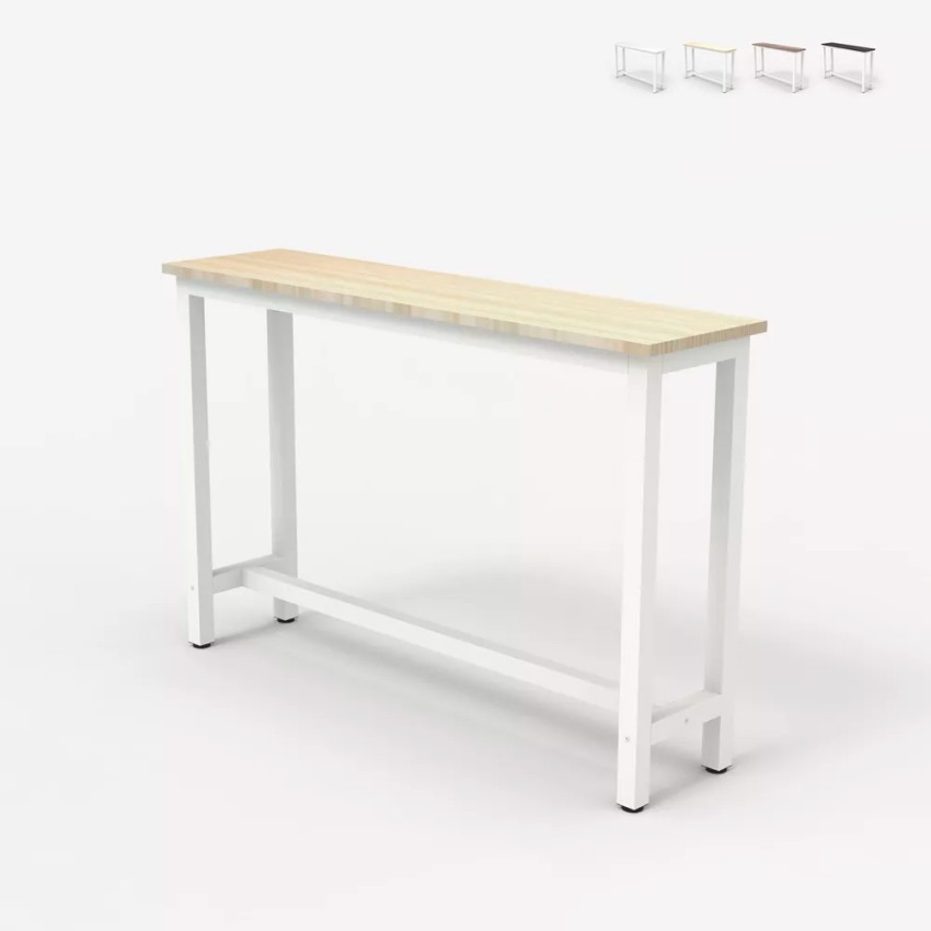 Table console 120x40cm métal blanc meuble d'entrée en bois Welcome light Choix