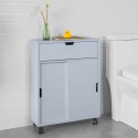 Meuble de salle de bain avec roulettes et portes coulissantes Gitseg Remises