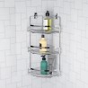 Étagère de douche salle de bain trois niveaux en acier chromé Compact Vente