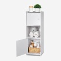 Colonne de salle de bain 2 portes et étagère ouverte Hjalpo Caractéristiques