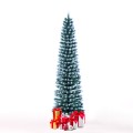 Smalle kunstkerstboom 180 cm groen met sneeuw Mikkeli Aanbieding