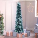 Kunstmatige slanke kerstboom 180cm besneeuwd groen Mikkeli Verkoop