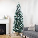 Kerstboom 180cm besneeuwd groen versierd met dennenappels Poyakonda Verkoop