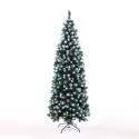 Kerstboom 180cm besneeuwd groen versierd met dennenappels Poyakonda Kortingen