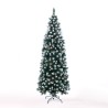 Kerstboom 180cm besneeuwd groen versierd met dennenappels Poyakonda Kortingen