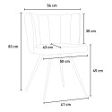 Eetkamerstoel gestoffeerde fluwelen design schelpfauteuil Shelly 