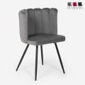 Eetkamerstoel gestoffeerde fluwelen design schelpfauteuil Shelly Aanbieding