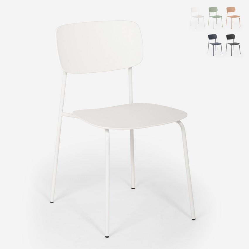 Eetkamerstoel van polypropyleen en metaal in modern design Josy Kortingen Eetkamerstoel van polypropyleen en metaal in modern design Josy Kortingen