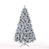 Kunstmatige besneeuwde kerstboom versierd met dennenappels 180cm Faaborg Kortingen