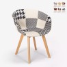Nordic design patchwork stoel hout en stof keuken bar restaurant PIGEON Kortingen