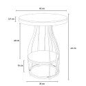 Petite table basse ronde en métal noir doré marbre 45x63cm Neep L 