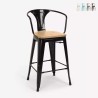 tabouret de bar et cuisine design industriel style steel wood back light Remises