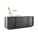 Buffet design moderne 4 portes effet marbre 180x43x79cm Athens Choix