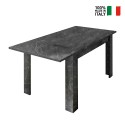 Table de salle à manger extensible effet marbre 90x137-185cm Auris Réductions