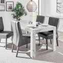 Table de salle à manger 180x90cm effet marbre moderne Excelsior Dimensions